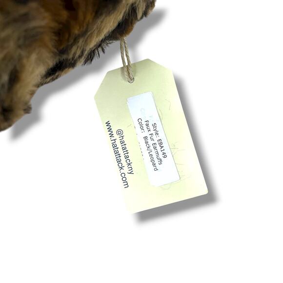 Hat Attack NWT Leopard Black Faux Fur Cozy Luxe Winter Earmuffs One Size - Picture 9 of 10